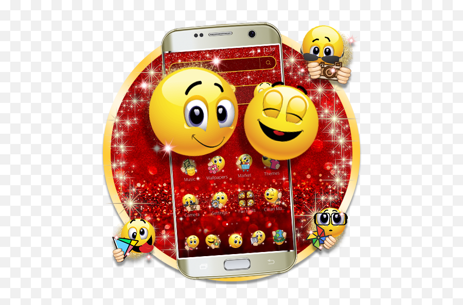 Download Glitter Emoji Cartoon Theme - Happy Png,Transparent Sparkle Emoji