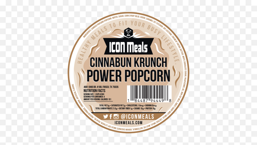 Icon Meals Protein Popcorn Cinnabun - Language Png,Icon Meals