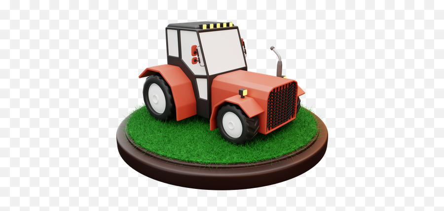 Premium Tractor 3d Illustration Download In Png Obj Or - Synthetic Rubber,Tractor Icon