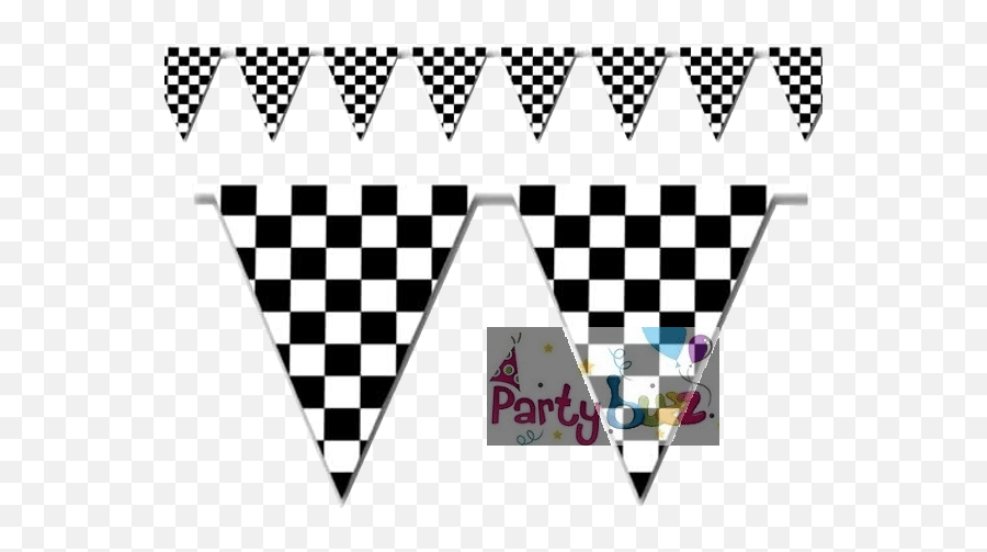 Download Black U0026 White Checkered Pennant Banner - Race Car Banderas De Cuadros Blanco Y Negro Png,Pennant Png