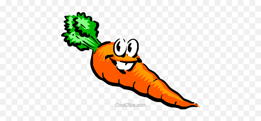 Cartoon Carrot Royalty Free Vector Clip Art Illustration - Carrot Clipart With Face Png,Carrot Transparent Background