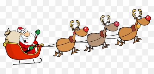 Santa Sleigh And Reindeer Png
