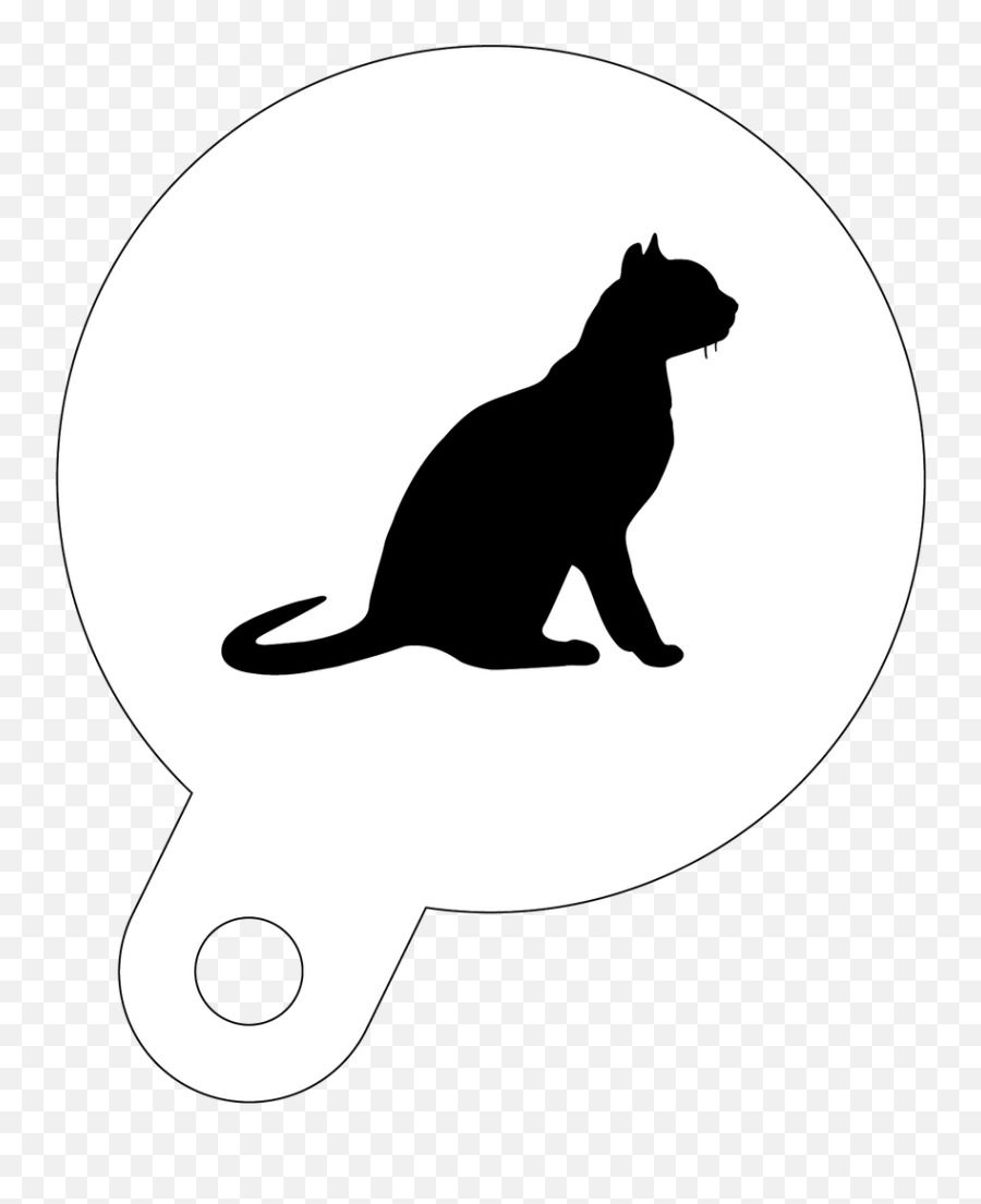 Cappuccino Cat Coffee Stencil - Dot Png,Cat Silhouette Icon