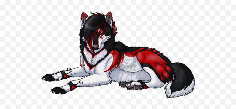 Download Black Wolf Furries - Black And Red Wolf Png,Black Wolf Png