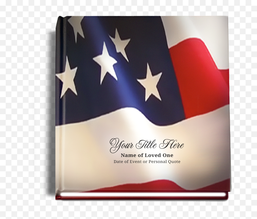 Us Flag Perfect Bind 8x8 Memorial Funeral Guest Book - Flag Of The United States Png,Usa Flag Transparent Background