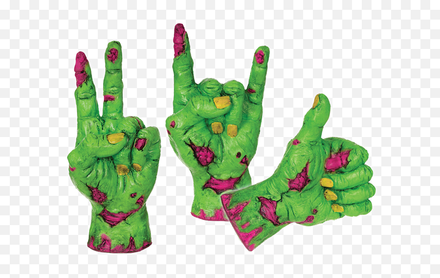 Download Neon Comical Zombie Hands - Hand Png,Zombie Hand Png