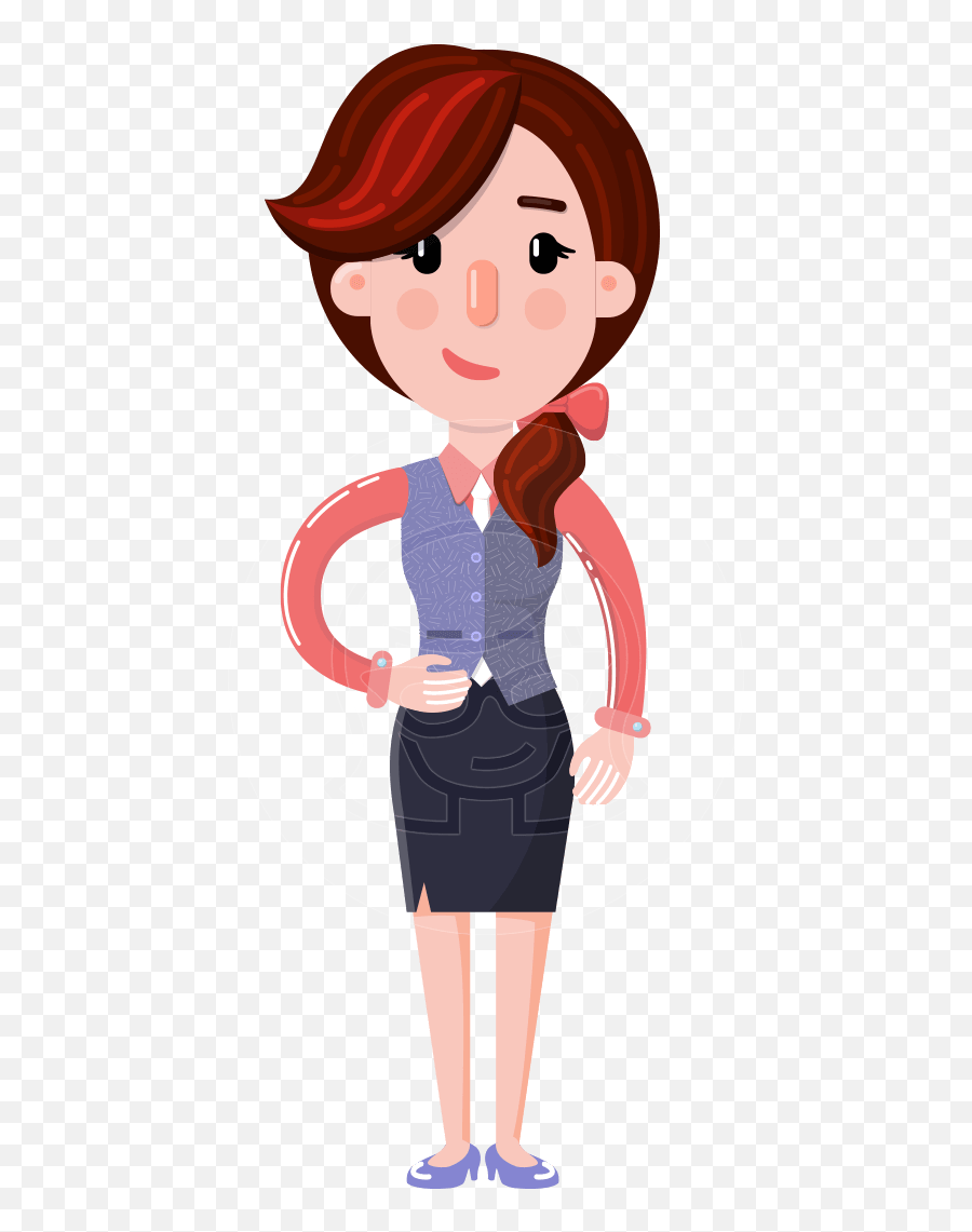 Flat Marketing Girl Cartoon Character - Flat Cartoon Character Png,Girl Cartoon Png