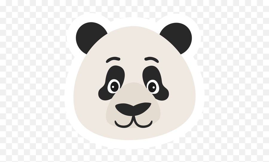 Panda Head Muzzle Spot Flat Sticker - Transparent Png U0026 Svg Sticker Panda Png,Panda Face Png