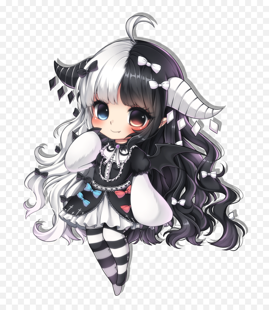 Anime Picture 1885x2322 With Midna01 Single Tall Image Blush - Anime Girl  With Black And White Hair Png,Red Eyes Transparent - free transparent png  images 
