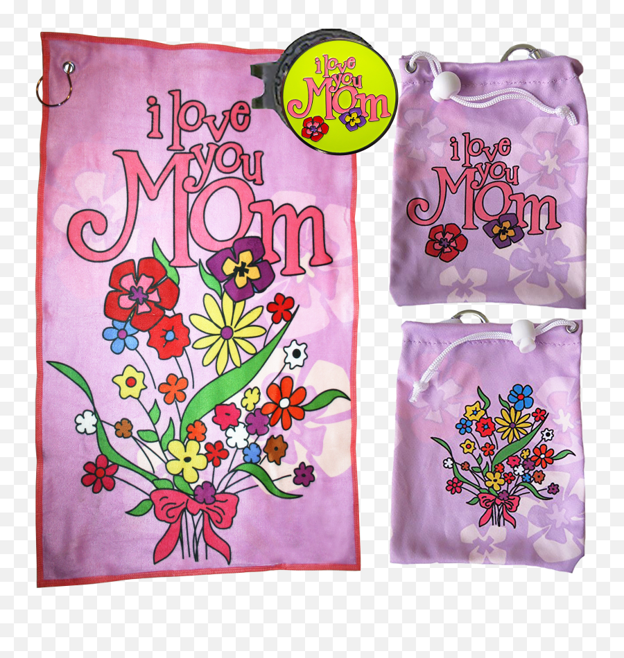 Mom U0026 Dad Bundle 04 - Includes Towel Tee Bag Tees I Love Mom Ball Marker U0026 Hat Clip Png,Golf Tee Png
