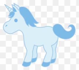 Download Svg Free Library - Cute Unicorn W Blue png