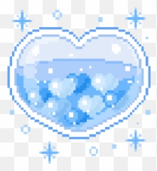 Pixelated Heart Png - blueheart kawaii Kawaii Pixel Art Png