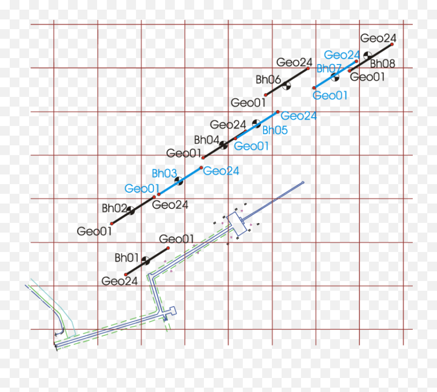 Survey Area And Streamer Orientation - 100 M Square Grid Plot Png,Square Grid Png