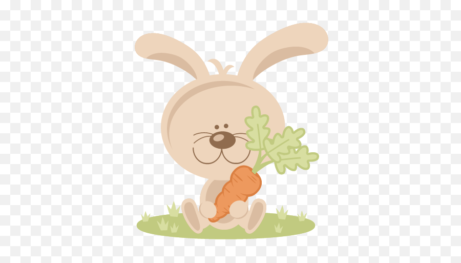 Carrot Clipart - Cute Cartoon Rabbit Carrot Transparent Png Happy,Carrot Transparent