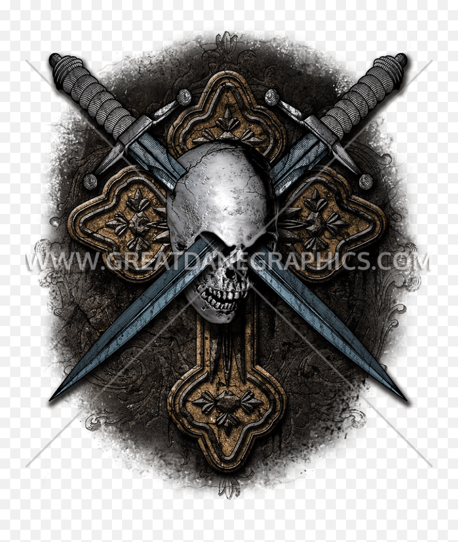 Skulls Cross Swords Production Ready Artwork For T - Shirt Sabre Png,Swords Transparent