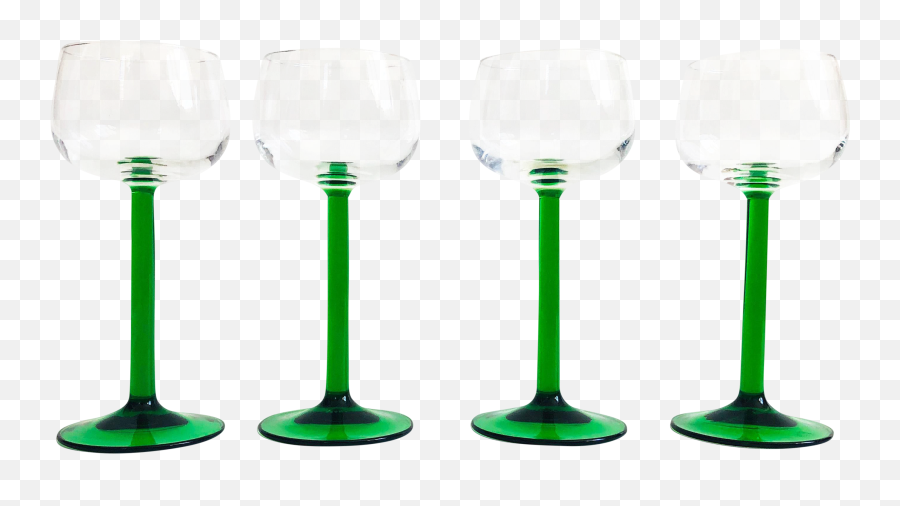 Vintage Green Stemmed Luminarc Champagne Glasses - Set Of 4 Champagne Glass Png,Champagne Toast Png