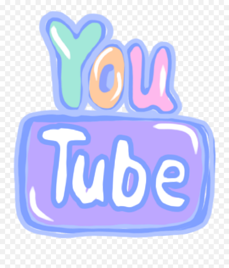 Youtube Logo Handpainted Cute Colorful - Cute Youtube Logo Blue Png,Cute Logo
