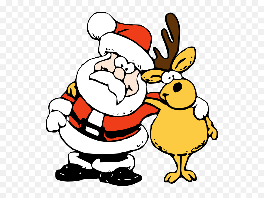 Download Reindeer Clipart Free - Santa And Reindeer Drawing Png,Reindeer Clipart Png