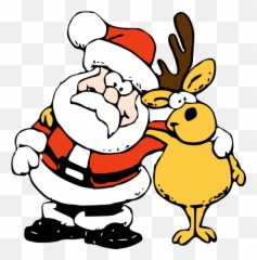 Download Reindeer Clipart Free - Santa And Drawing png