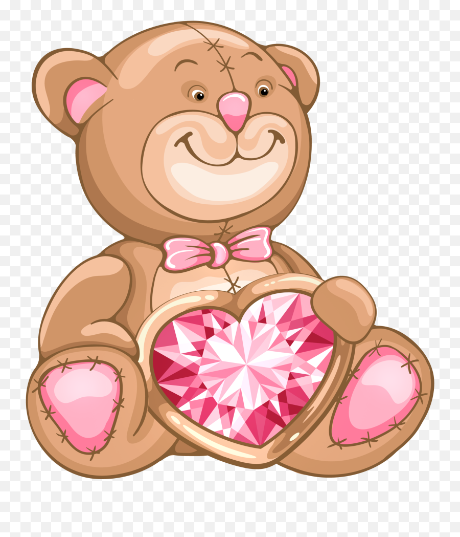 Transparent Teddy Bear With Diamond - Transparent Teddy Bears Png,Teddy Bear Clipart Png