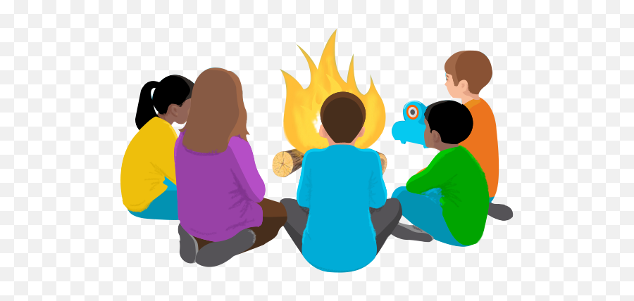 Campfire Story - Play Wonder League 428708 Png Images Clipart Kids Sitting Around Campfire,Camp Fire Png