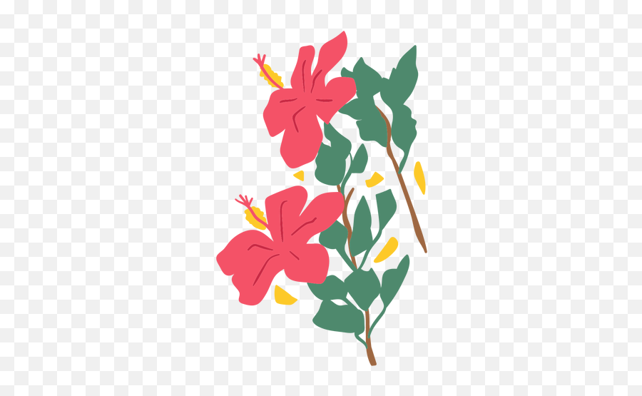 Hand Drawn Illustrated Hibiscus Flowers Vector Download - Floral Png,Hibiscus Icon