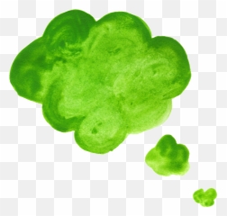 6 Watercolor Balloon Speech Bubbles - Png Green