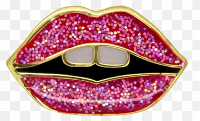 Mini Lips Pin Pink Glitter - Fashion Accessory Png,Pink Glitter Png
