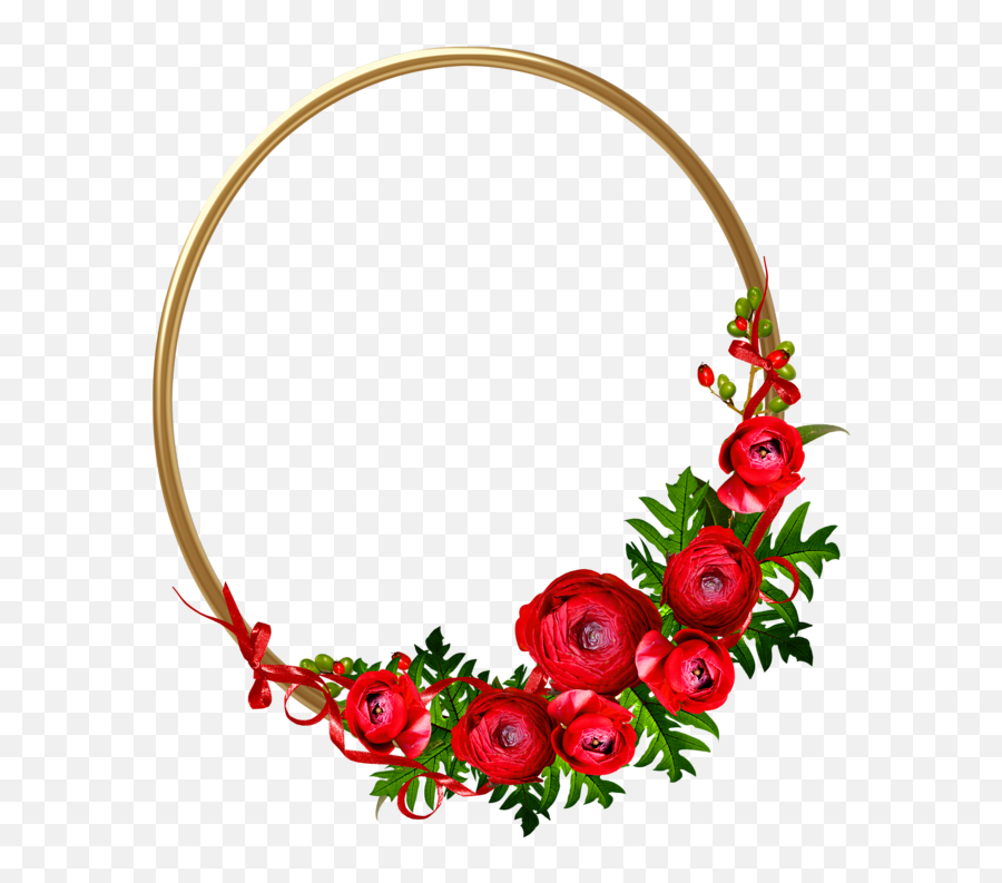 Png Clipart Picture - Floral Frame Red Png,Red Oval Png