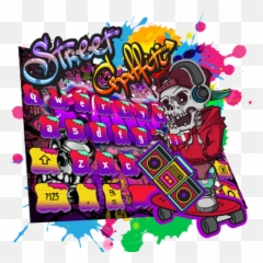 Amazoncom Street Graffiti Rock Skull Keyboard Theme - Graphic Design png