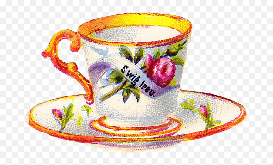 Belle Epoque Tea Cup No 4 U2013 Wings Of Whimsy - Vintage Tea Cups No Background Png,Coffee Cup Transparent Background