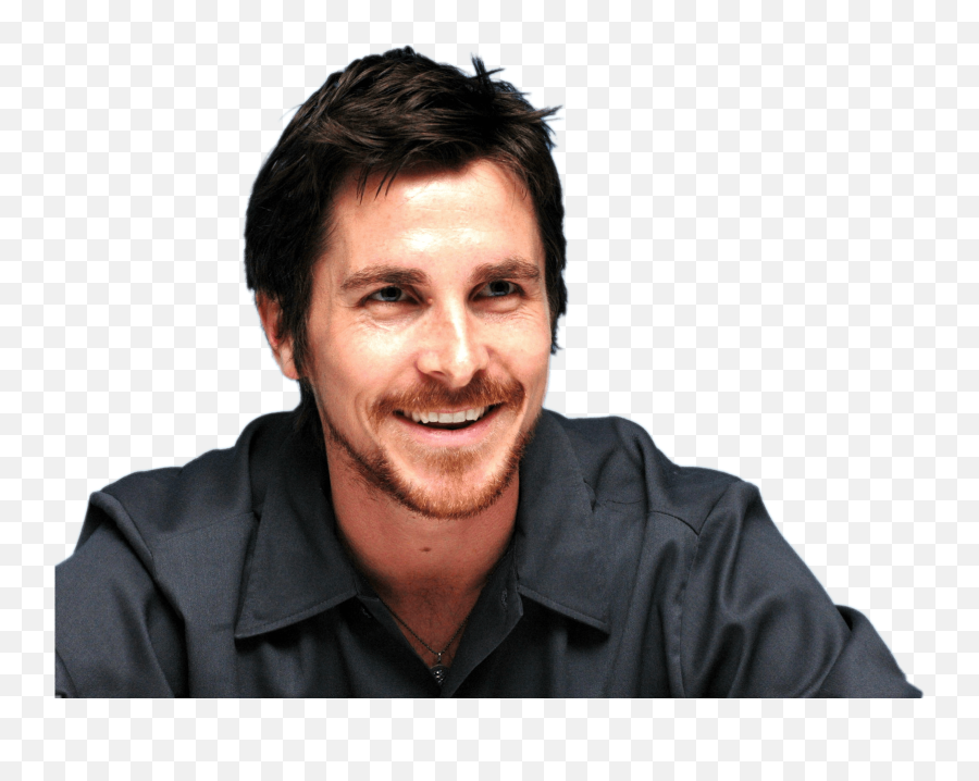 Christian Bale Smiling - Christian Bale And Wife Png,Keanu Reeves Png