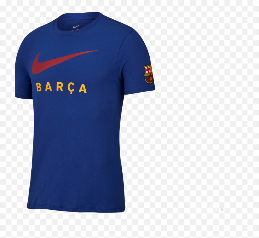 T Shirt Nike Fc Barcelona Tee Large Swoosh Av5056 455 - T Short Sleeve Png,Nike Swoosh Png