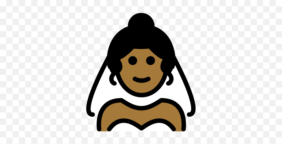 U200d Woman With Veil Medium - Dark Skin Tone Emoji Openmoji Png,Veil Icon
