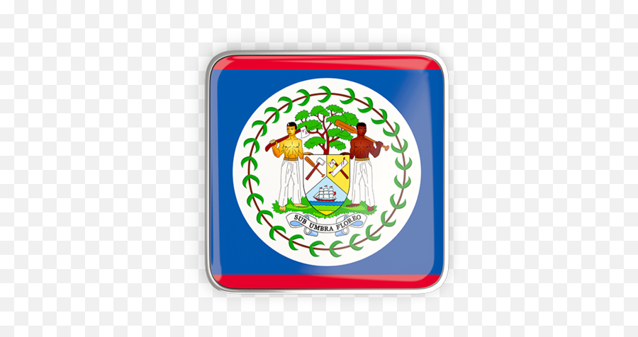 Square Icon With Metallic Frame Illustration Of Flag Belize - Belize Flagg Png,Country Icon