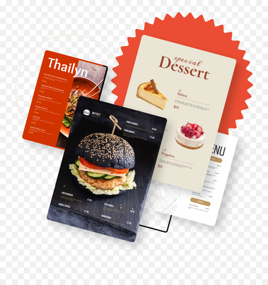 Free Menu Maker - Design Restaurant Menus Online Blank Red Certificate Seal Png,Meal Type Icon For Wedding Place Cards