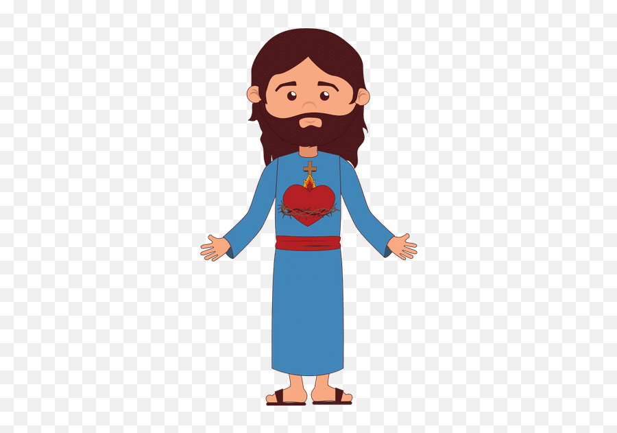 Jesuschrist Character Religious Icon - Canva Cartoon Sacred Haert Of Jesus Png,Religious Icon Images