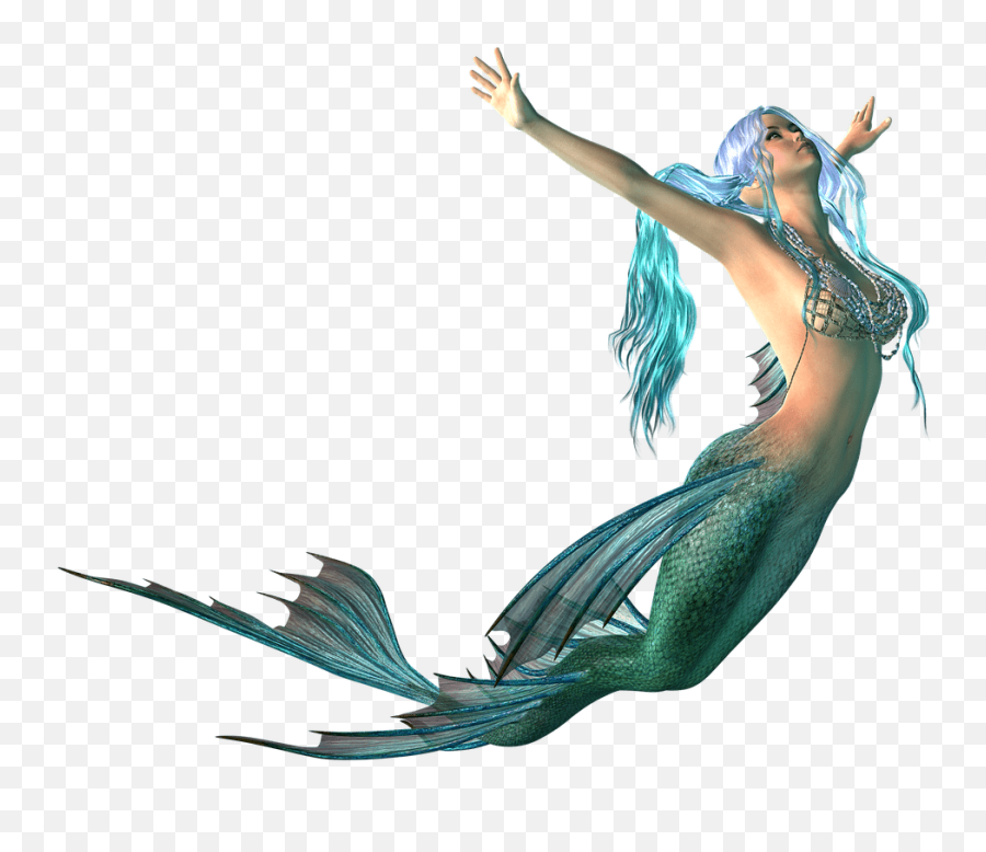 Mermaid Swimming - Mermaid Transparent Png,Mermaid Silhouette Png
