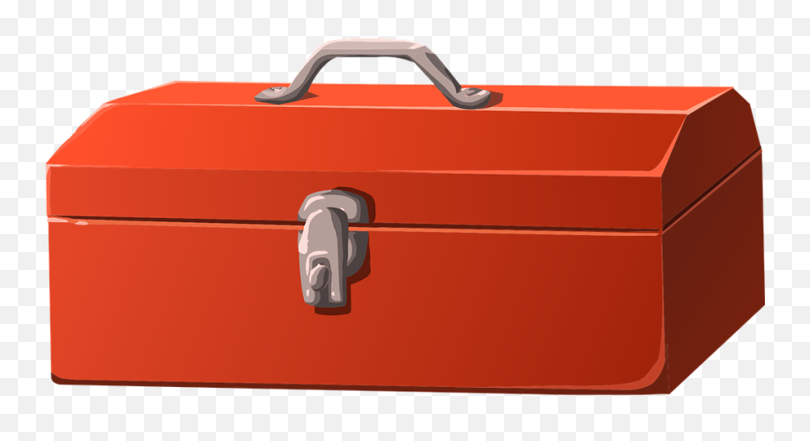 Red Box Grey Closed Gray Metallic Steel - Clipart Toolbox Png,Tool Box Png