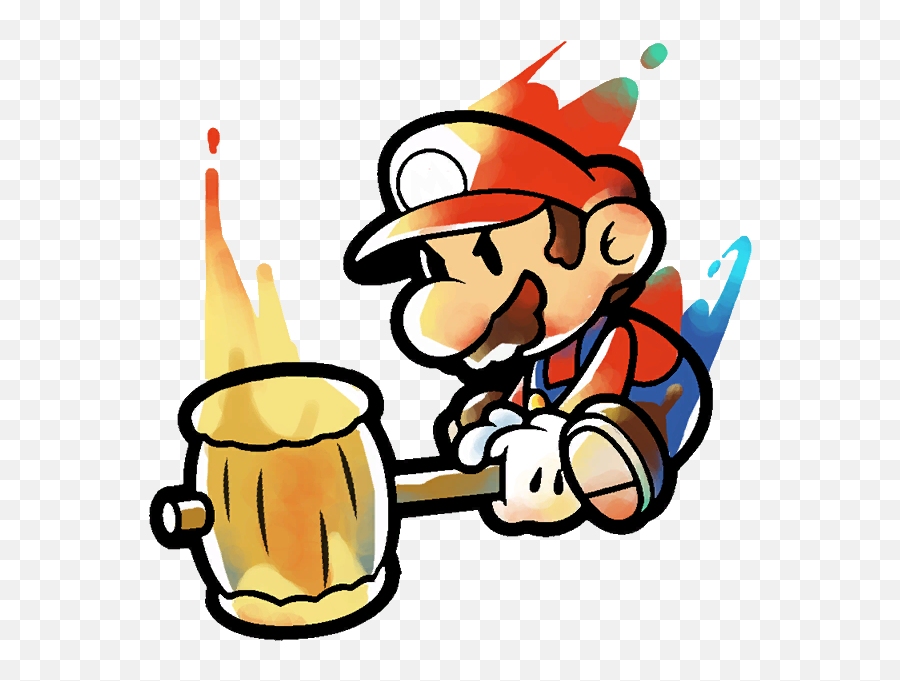 Paper Mario Png Transparent Collections - Paper Mario With Hammer,Mario Transparent