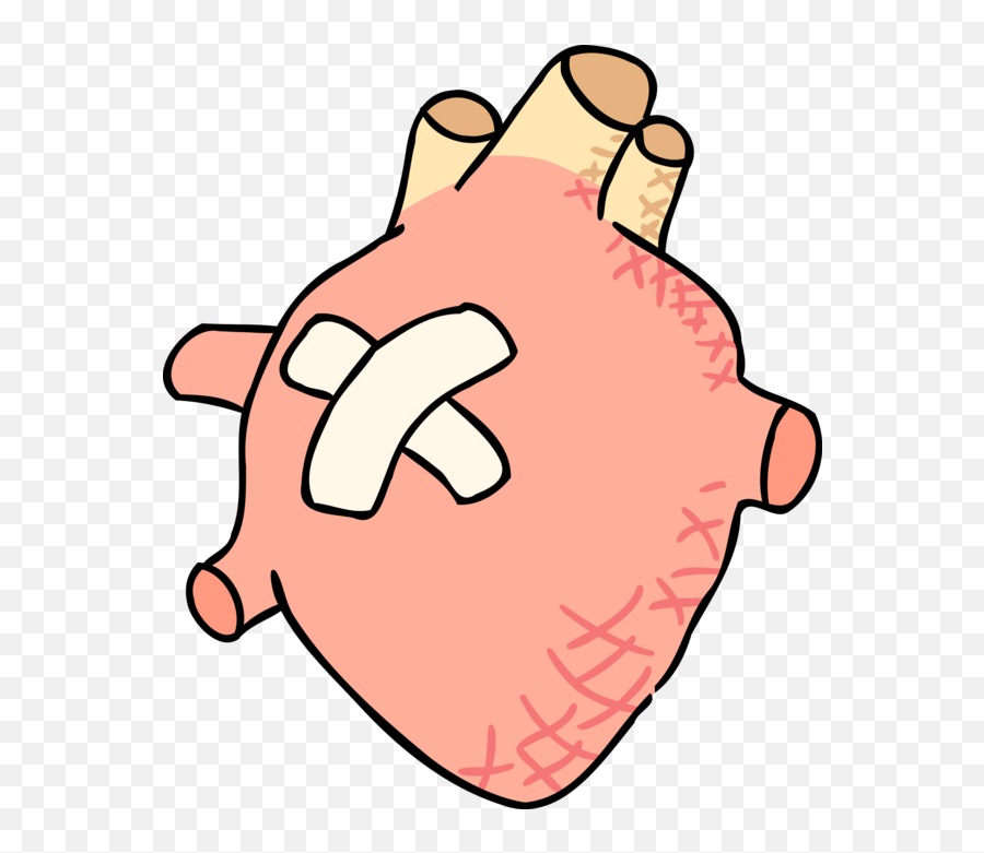 Vector Illustration Of Human Heart With Band - Aid Vector Real Heart With Bandaid Png,Band Aid Png