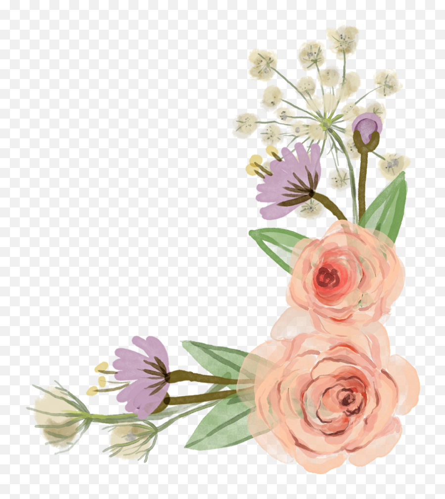 Flower Rose Clip Art - Flower Border Png Download 806929 Flower Border,Purple Flower Border Png