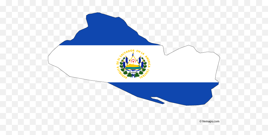 Flag Map Of El Salvador - El Salvador Outline Png,El Salvador Flag Png