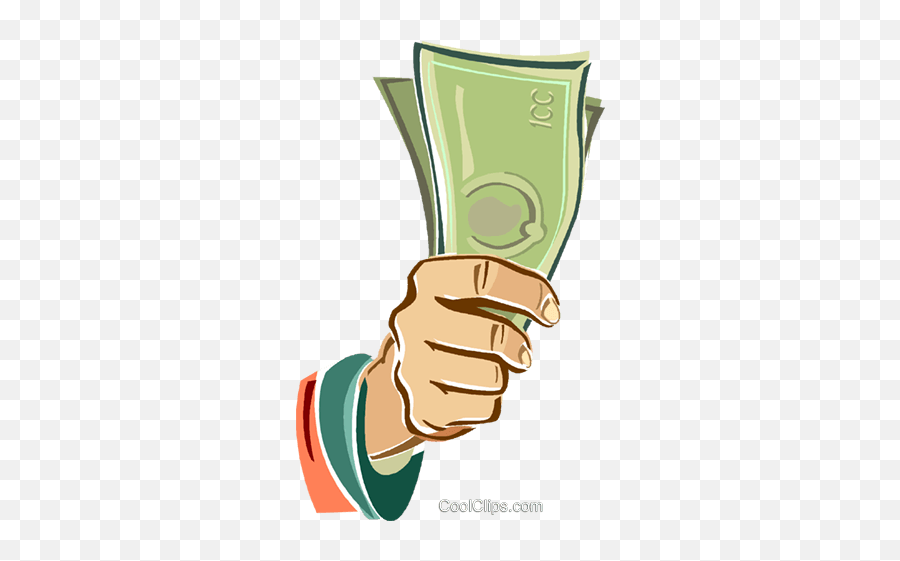 Hand With Dollar Bill Royalty Free Vector Clip Art - Manos Con Billetes Png,Dollar Bills Png