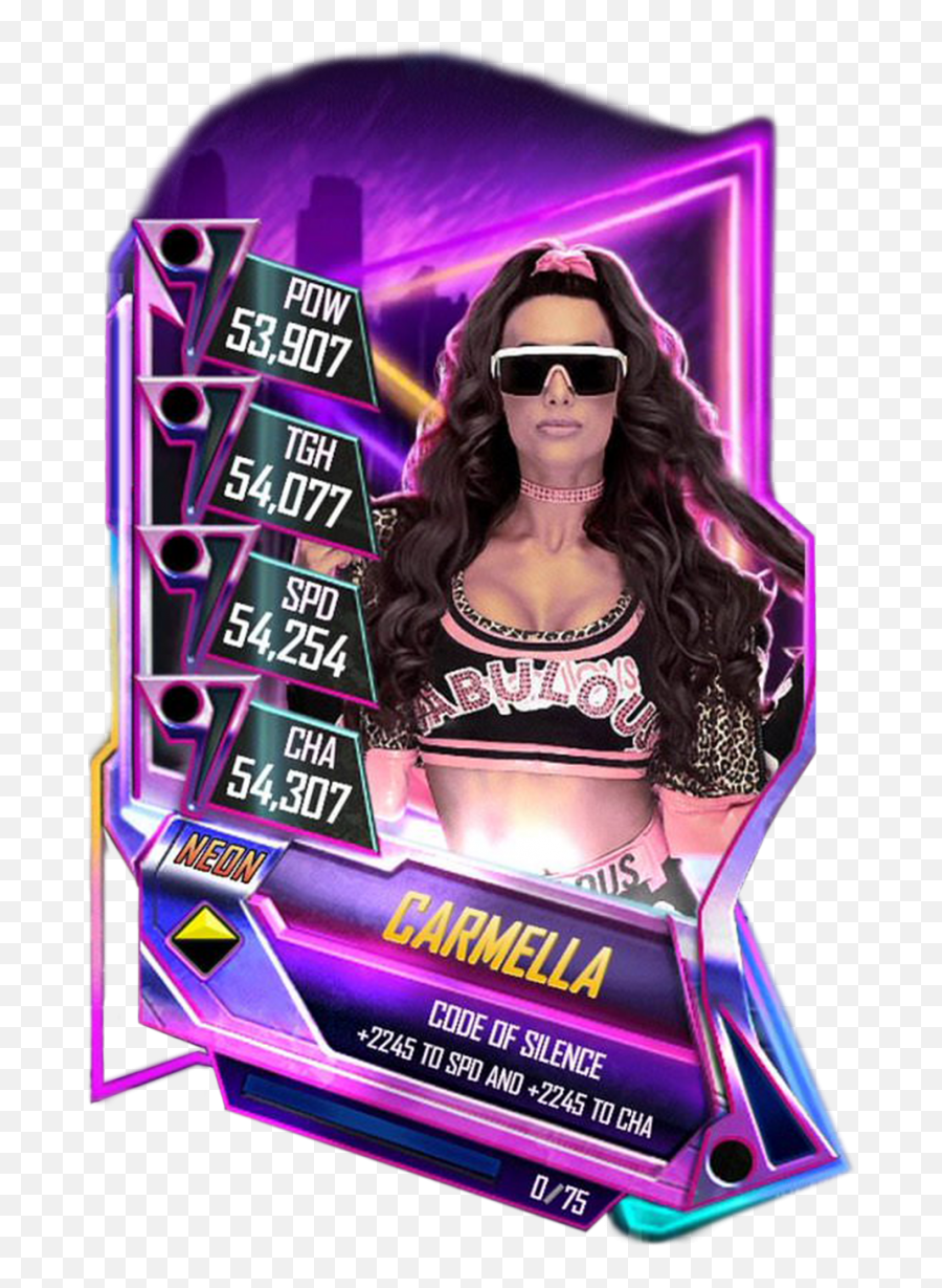 Neon Card Wwe Supercard Png Image - Wwe Supercard Rey Mysterio,Carmella Png