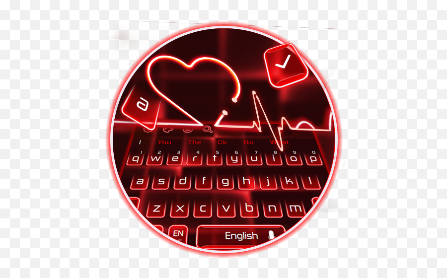 Neon Heart Keyboard Theme - Heart Png,Neon Heart Png