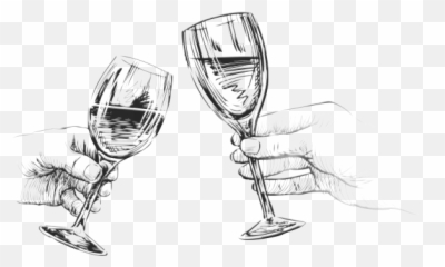 Enjoy Your Wine With Friends And Family - Glass Sketch Glasses Drawing Png