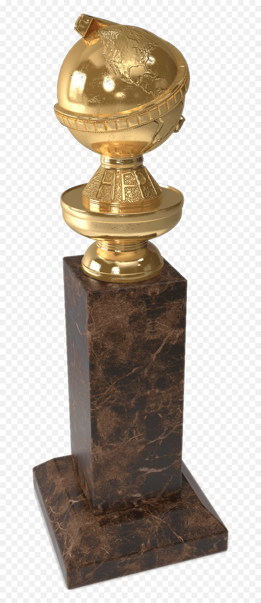 Golden Globe Award Transparent Png - Transparent Golden Globe Award,Trophy Transparent Background