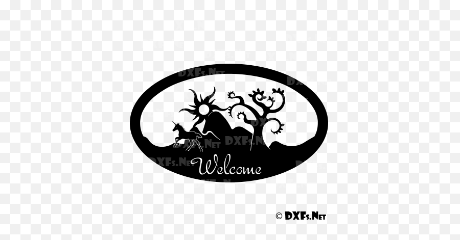 Dxf205 - Unicorn Welcome Sign Design Ready To Cut Cnc Dxf Hummingbird Dxf Png,Welcome Sign Png