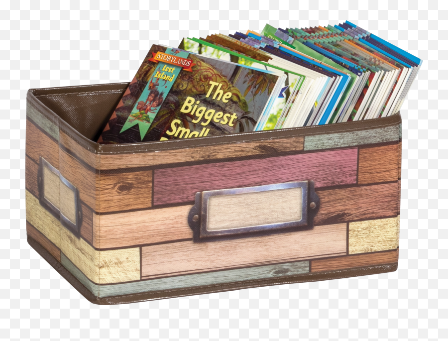 Reclaimed Wood Small Storage Bin - Book Bin With Books Transparent Png,Transparent Classroom